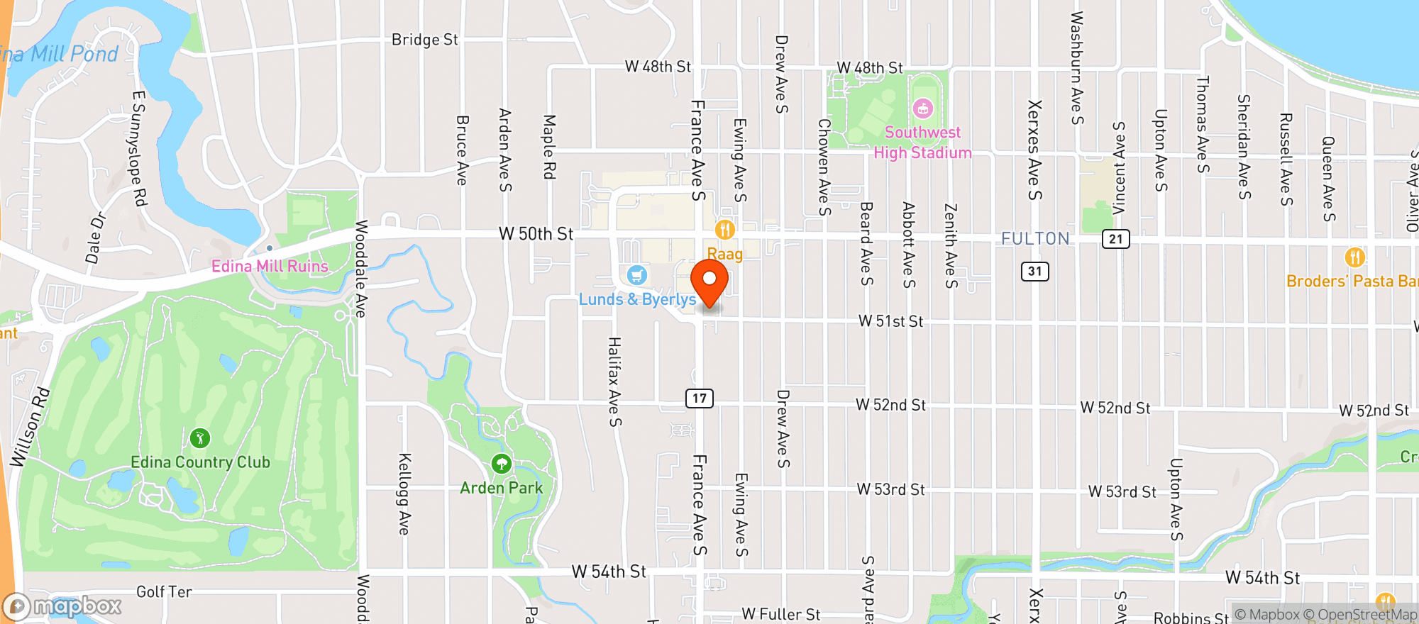 Map showing Mothership Pizza Paradise