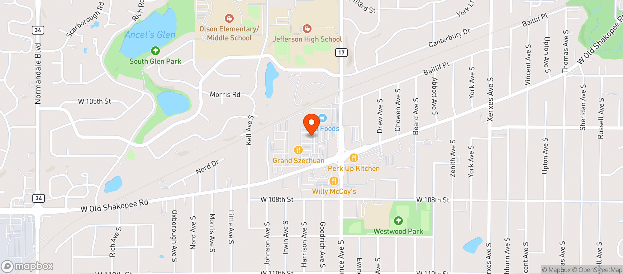 Map showing Cub Foods