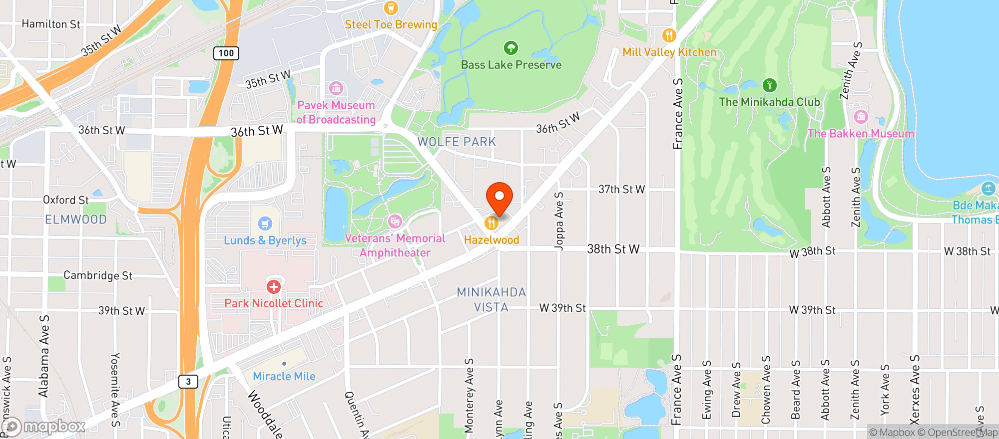 Map showing HAZELWOOD FOOD & DRINK