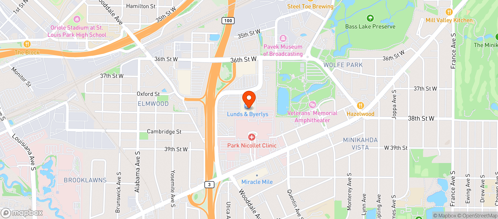 Map showing Lunds and Byerlys - St Louis Park - 00819009