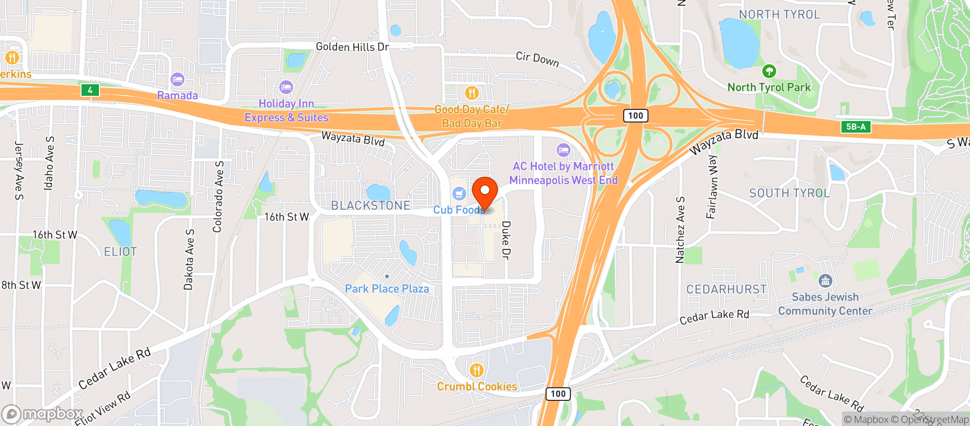 Map showing Crave - St Louis Park