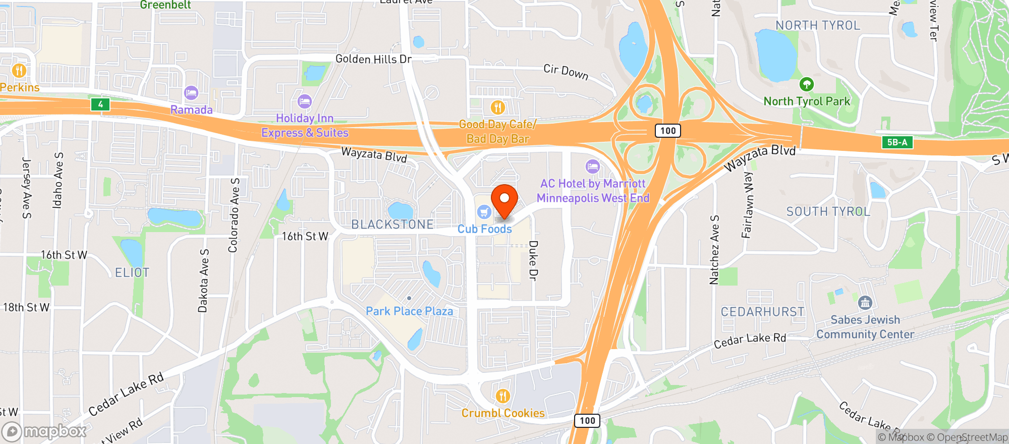 Map showing Cub Liquor - SLP