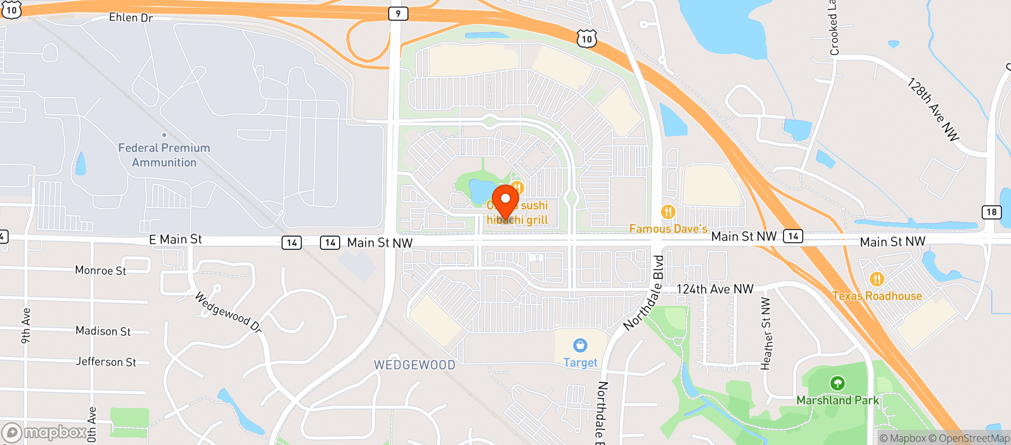 Map showing Vitamin Shoppe - Coon Rapids