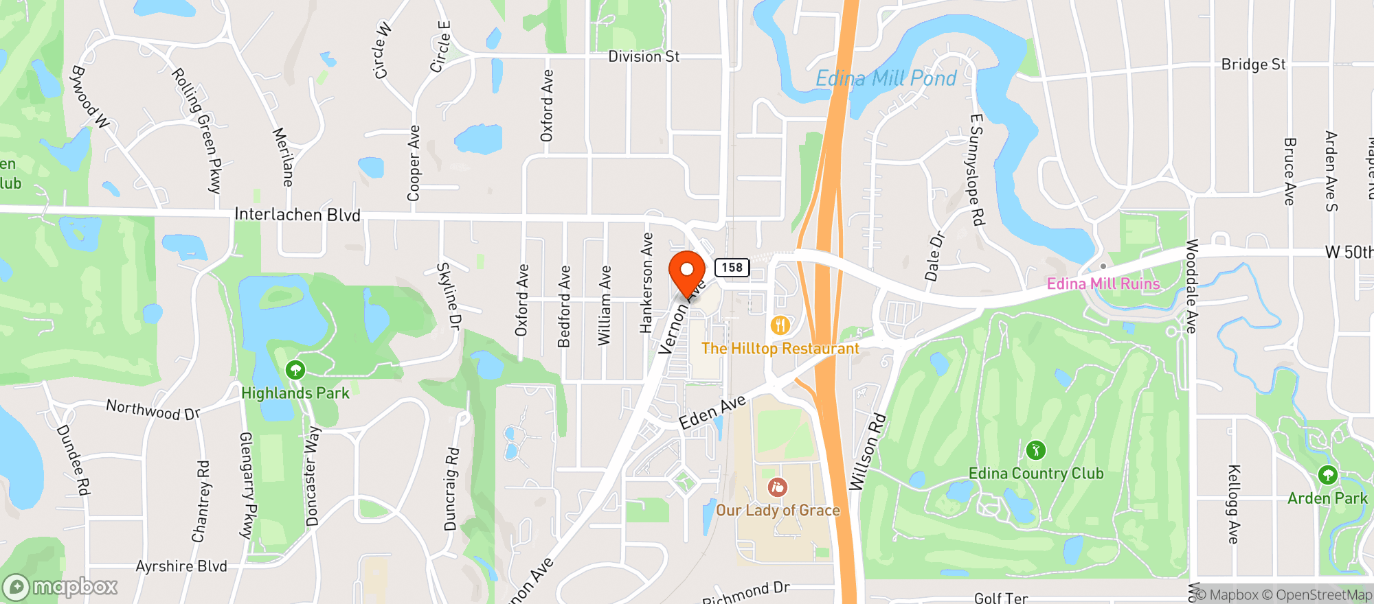Map showing Edina Liquor