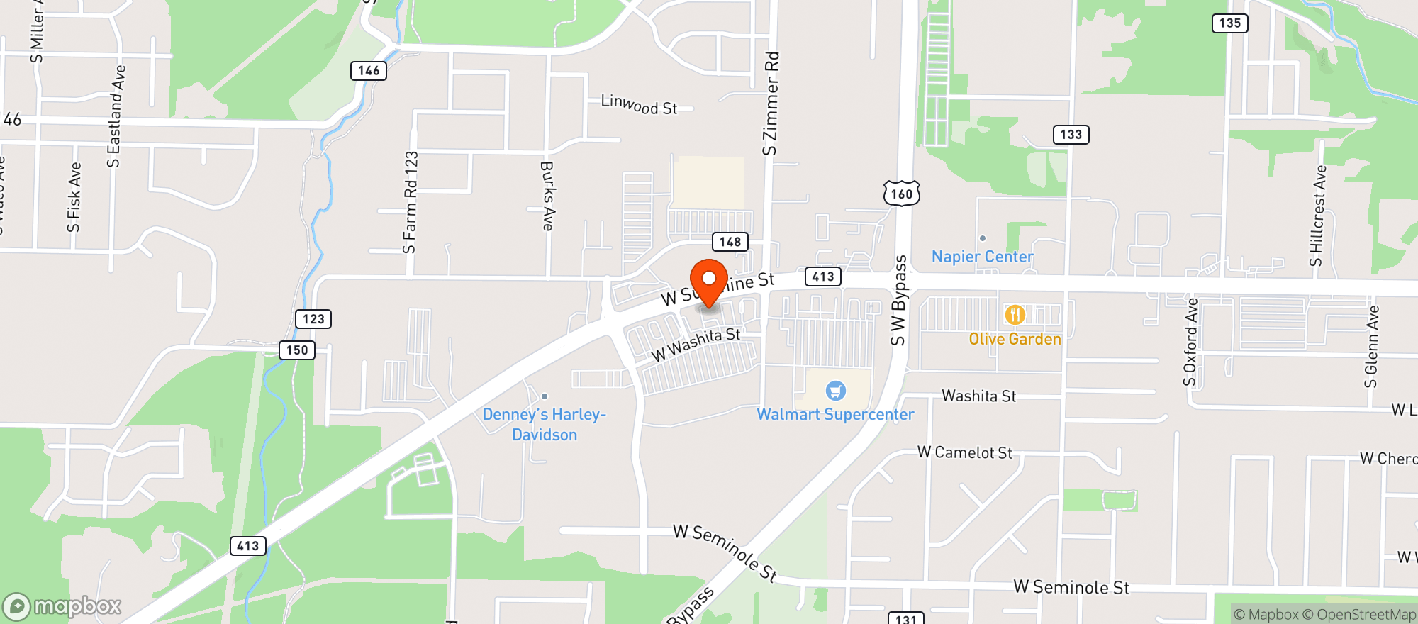Map showing Latitude Dispensary - Osage Beach