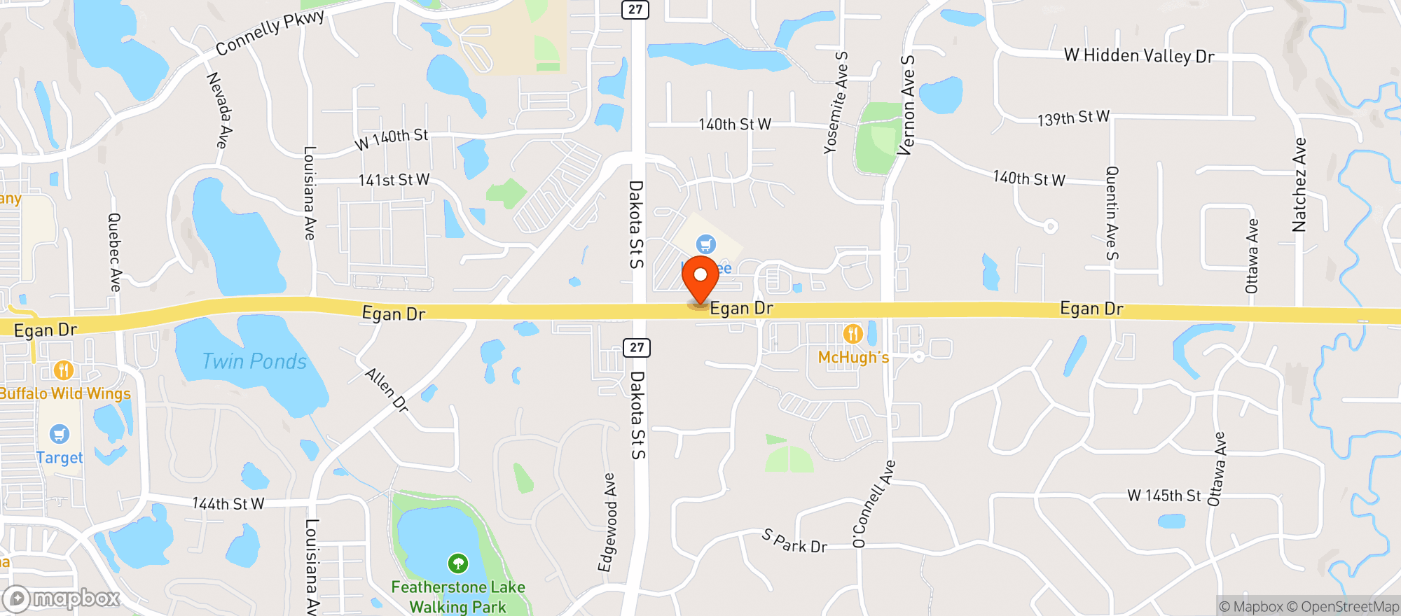 Map showing Hy-vee