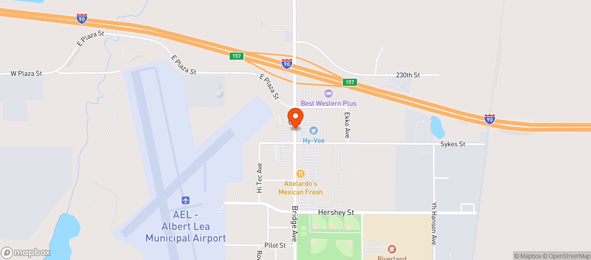 Map showing Hy Vee Wine & Spirits