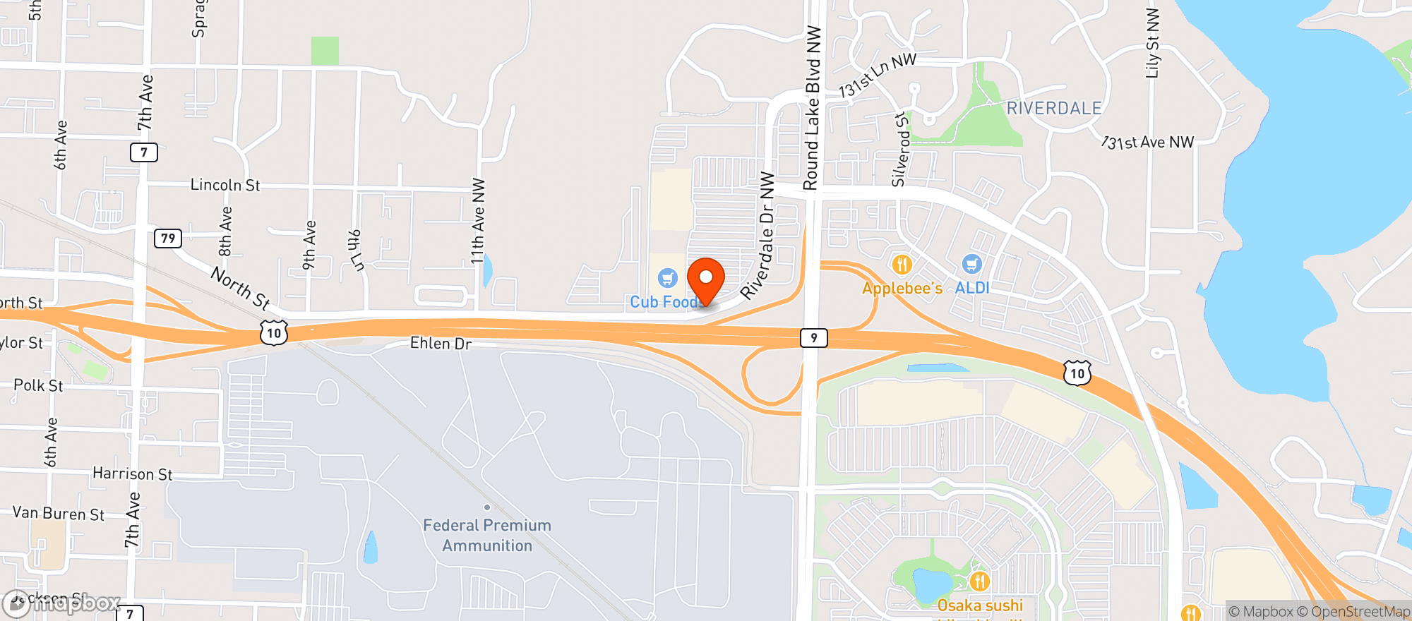 Map showing Cub Discount Liquors
