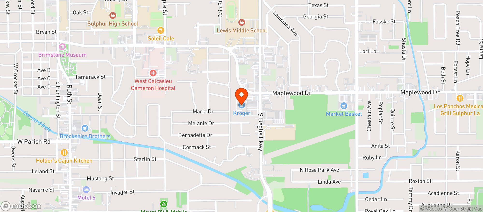 Map showing Kroger
