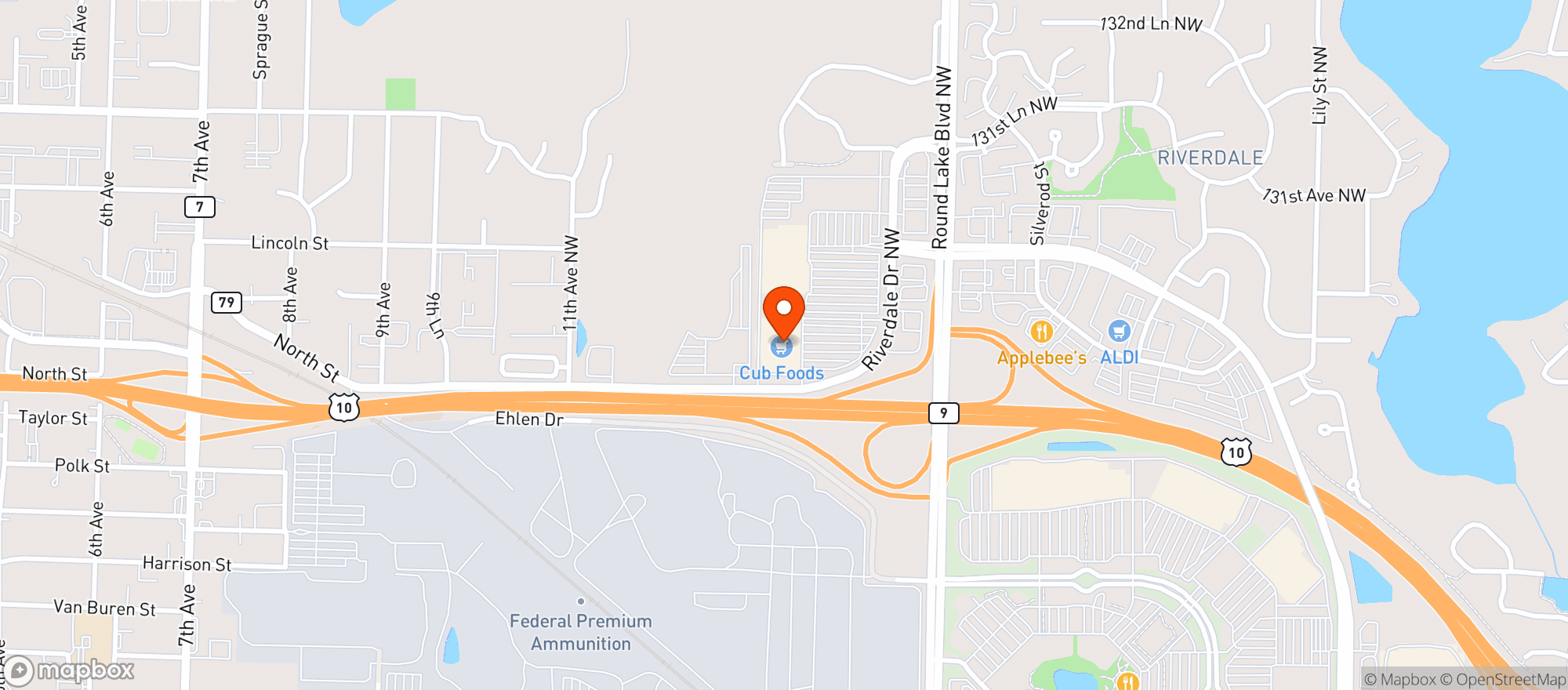 Map showing Cub Foods #90324