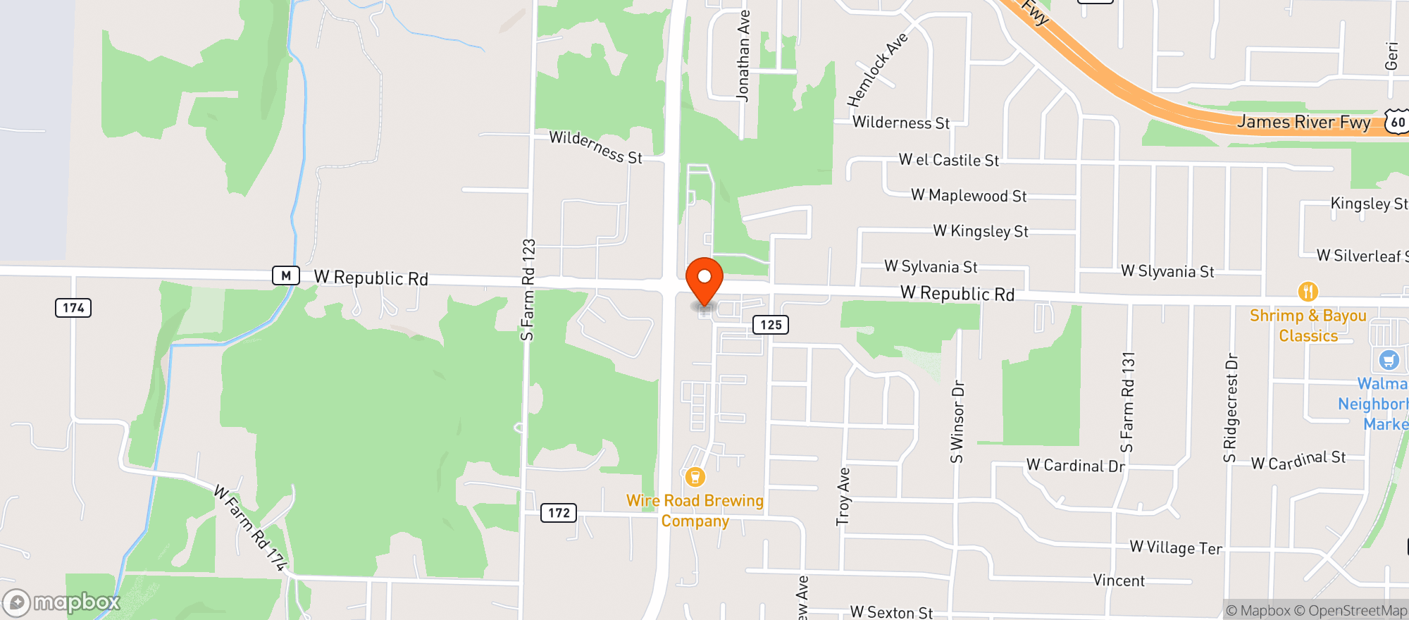 Map showing Eagle Stop 45 South