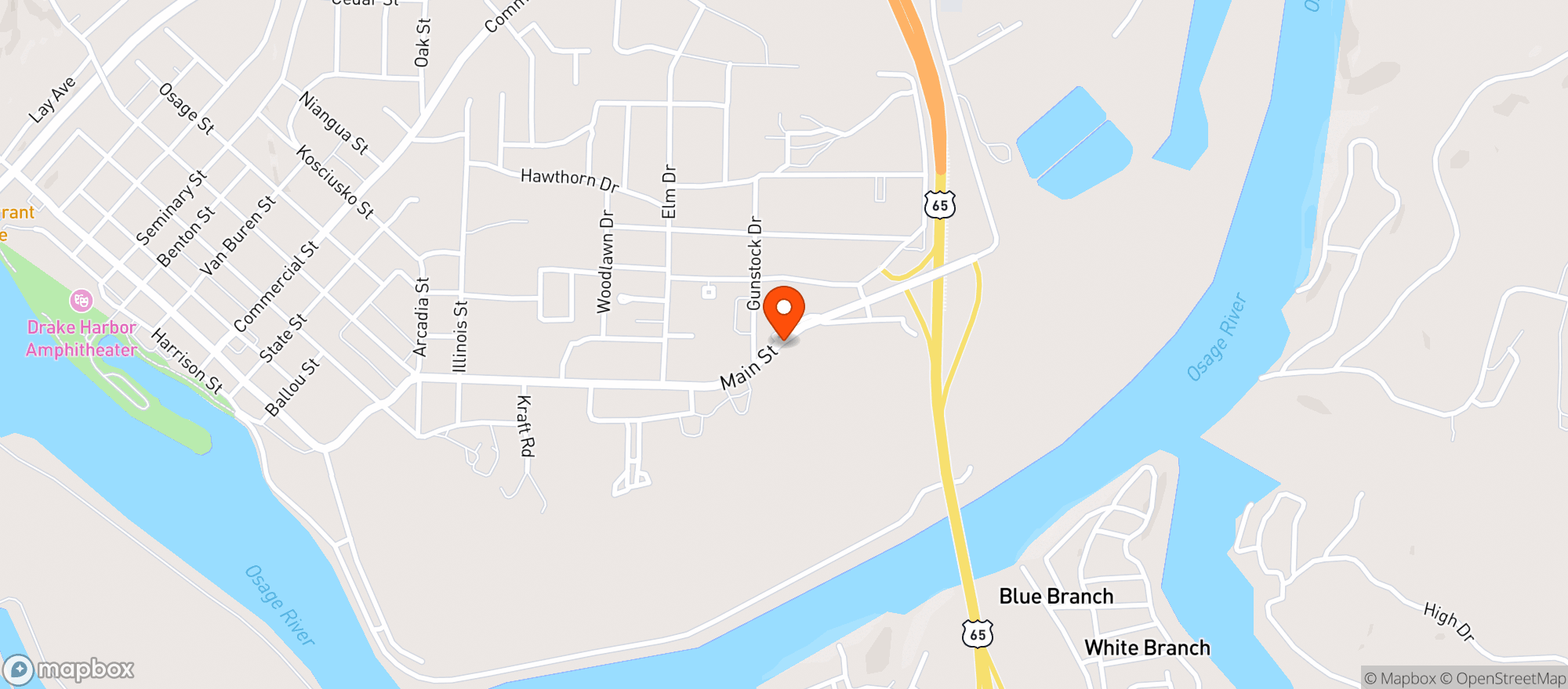 Map showing MAIN STREET SPIRITS