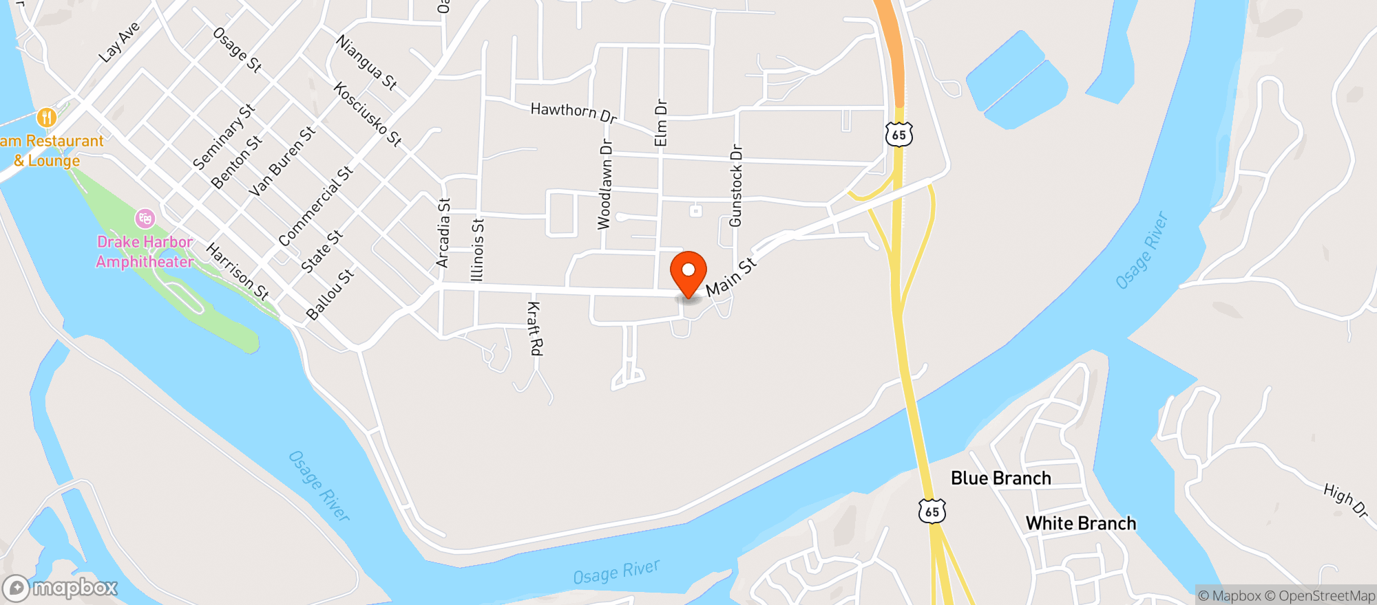 Map showing Osage Mini Mart