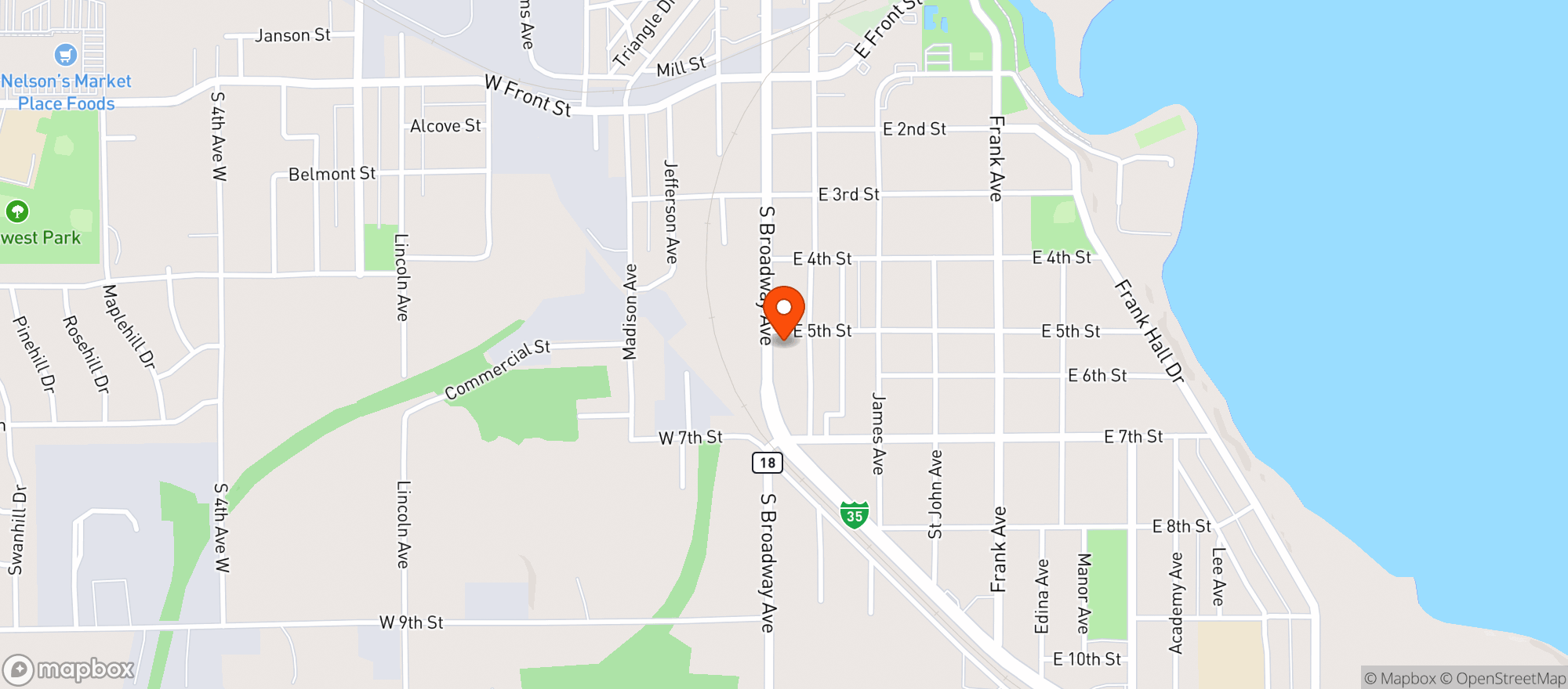 Map showing The Thirsty Fox Pub & Grill