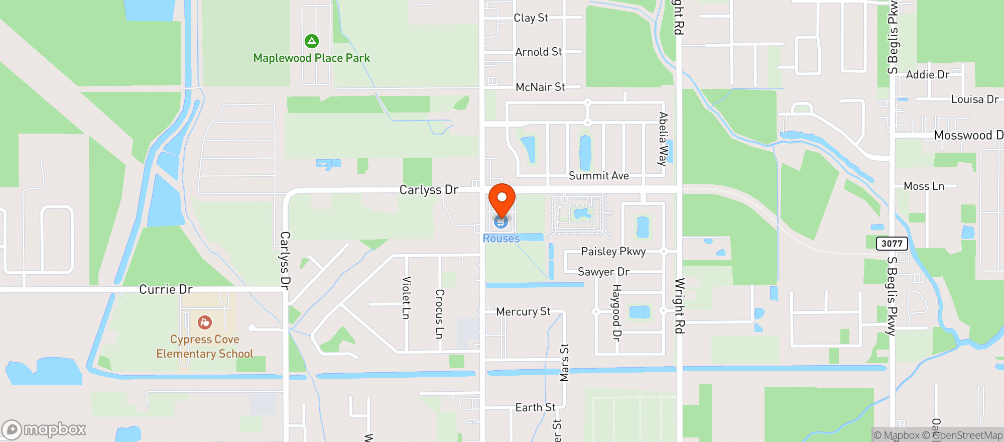 Map showing Rouses Supermarket #71