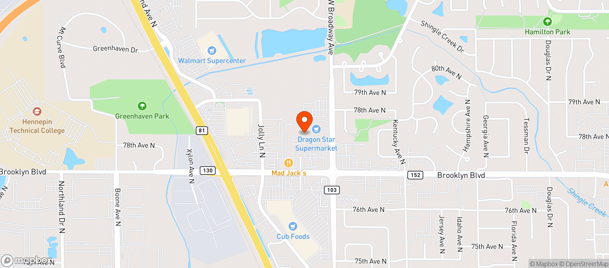 Map showing Big Liquor Warehouse