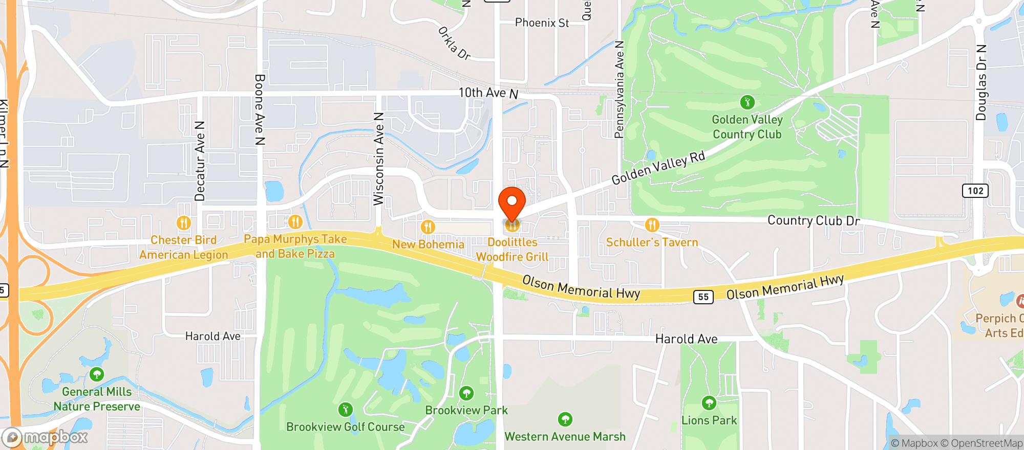 Map showing Doolittles - Golden Valley