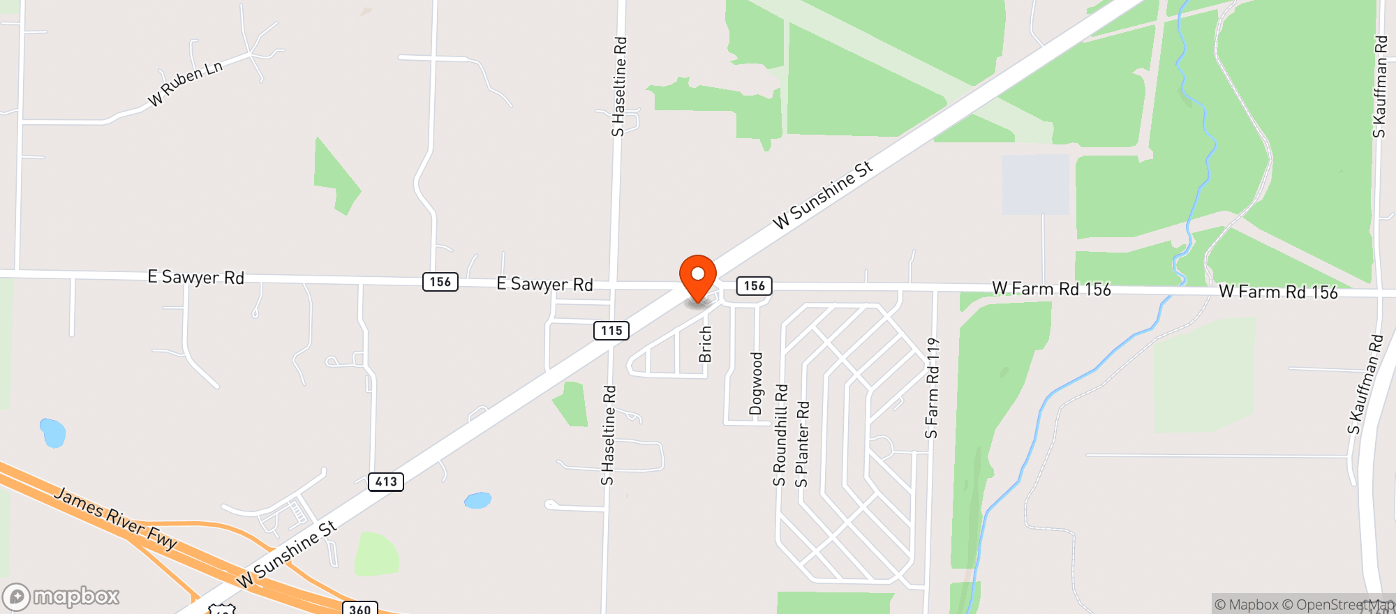 Map showing Briarwood One Stop