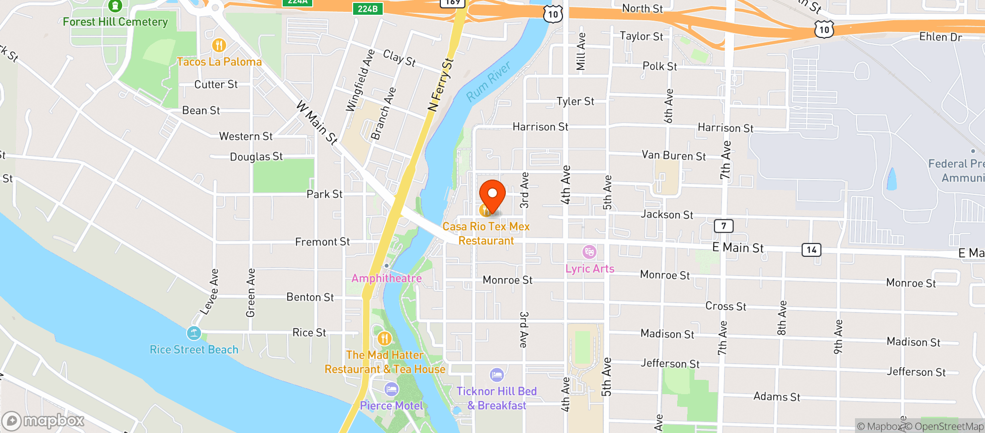 Map showing Billy's Bar & Grill