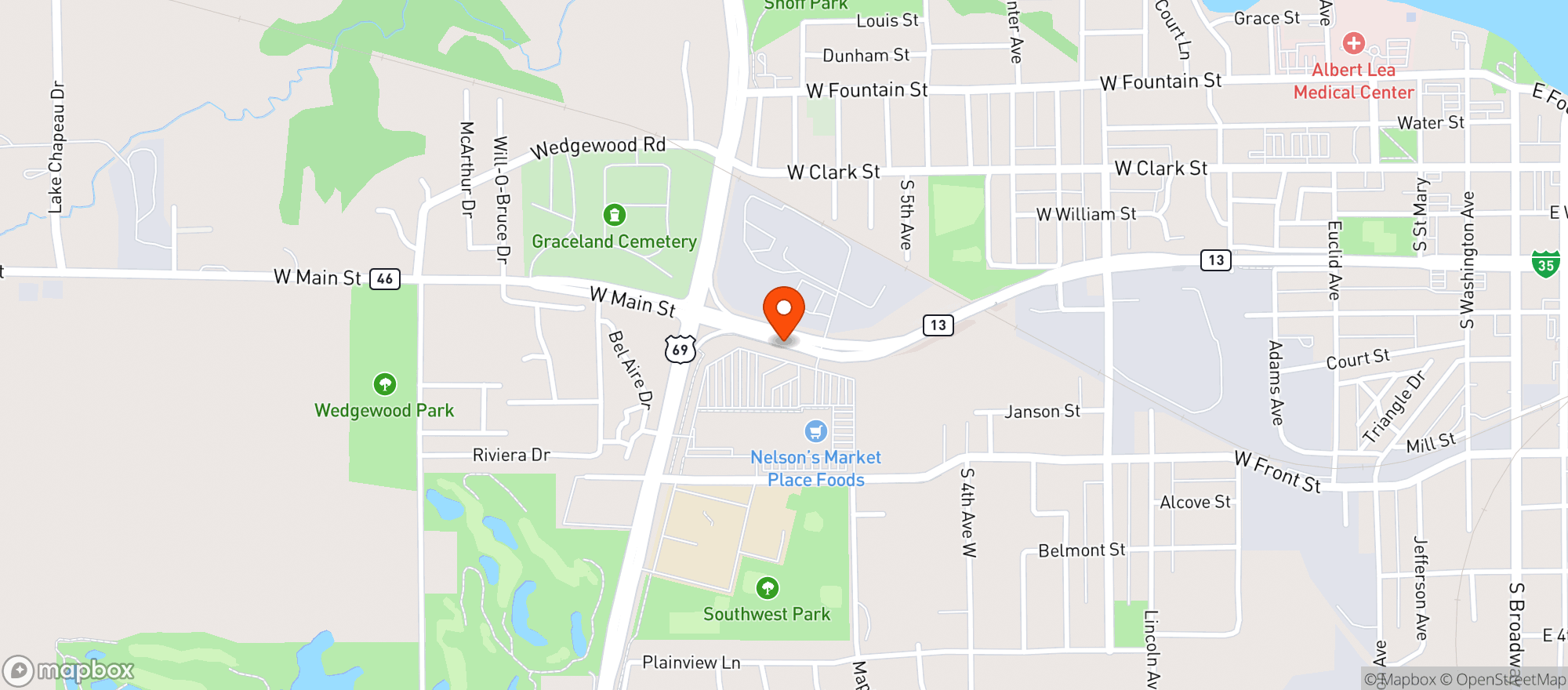Map showing Skyline Liquor