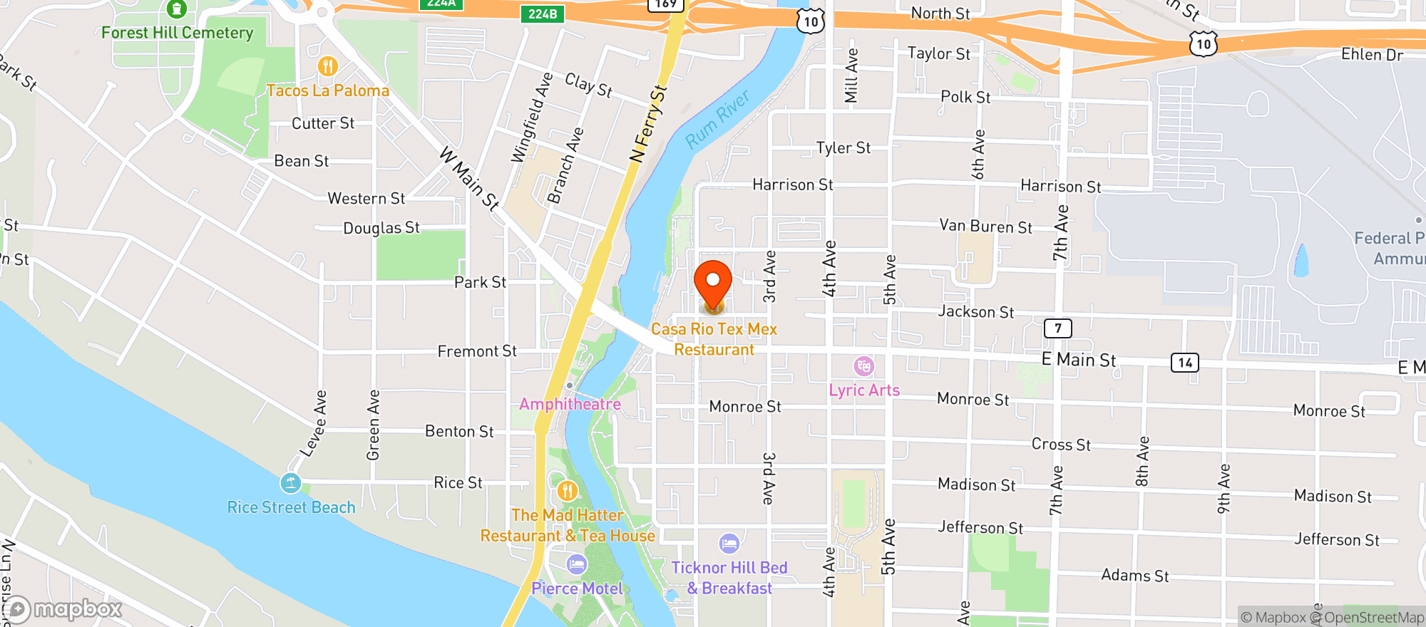 Map showing 201 Tavern & Grill