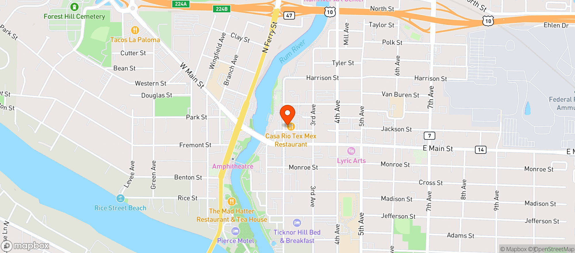 Map showing Anoka Hardware