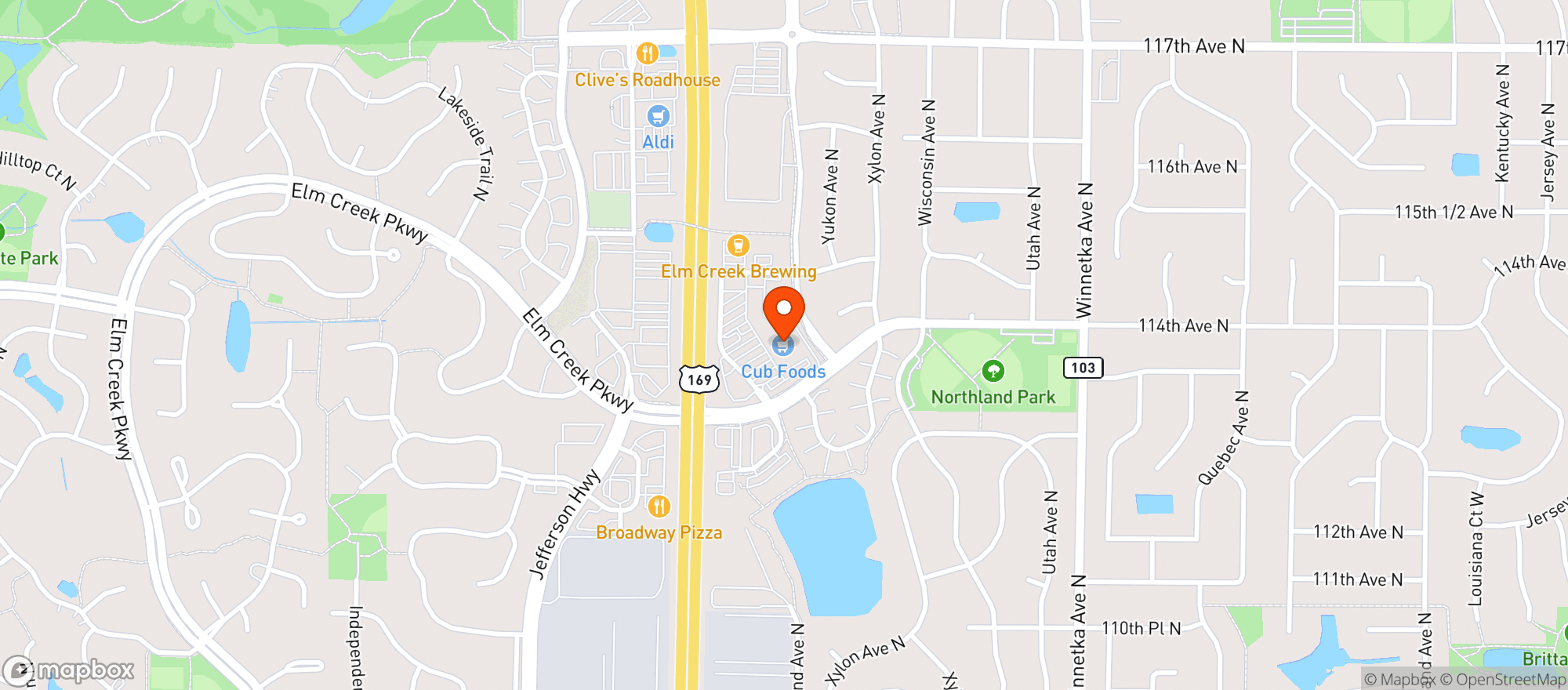 Map showing Cub Foods #31554