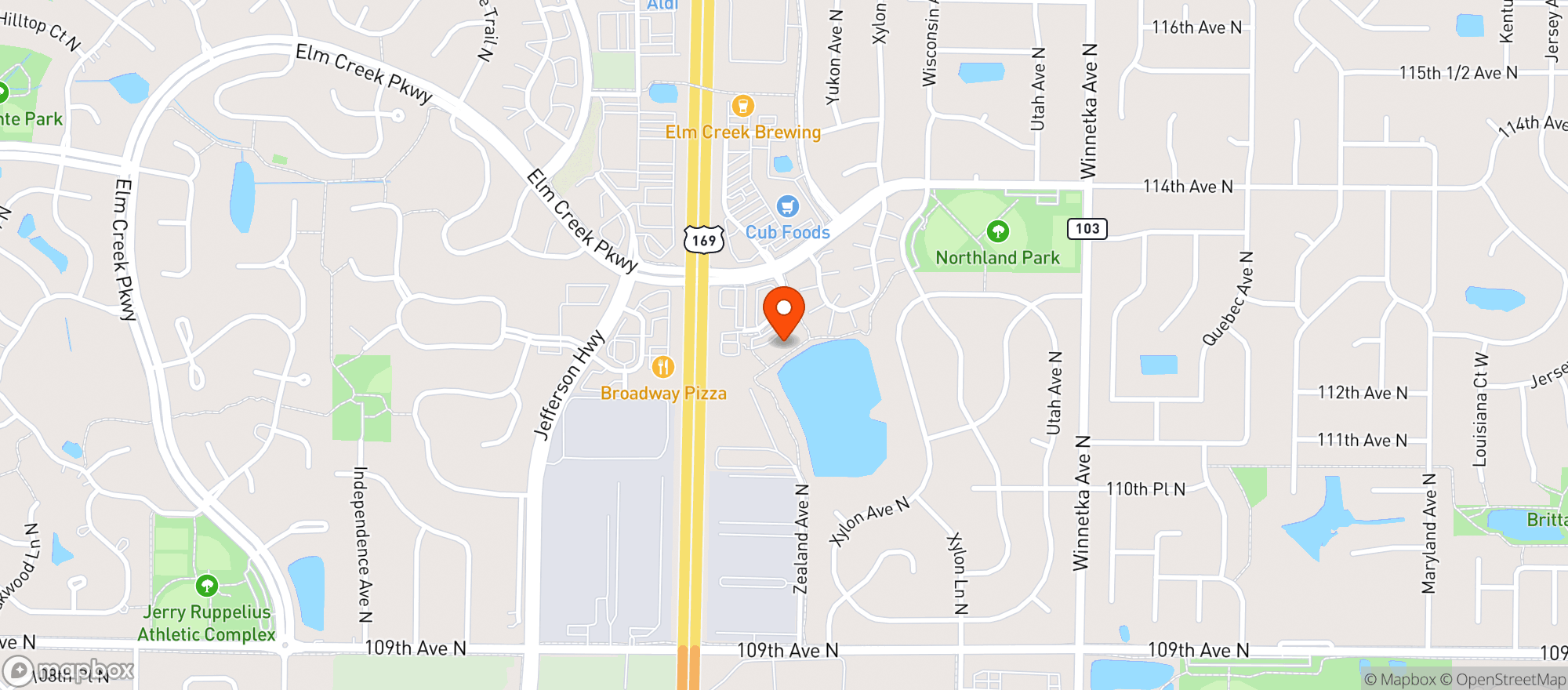Map showing Lil Bar