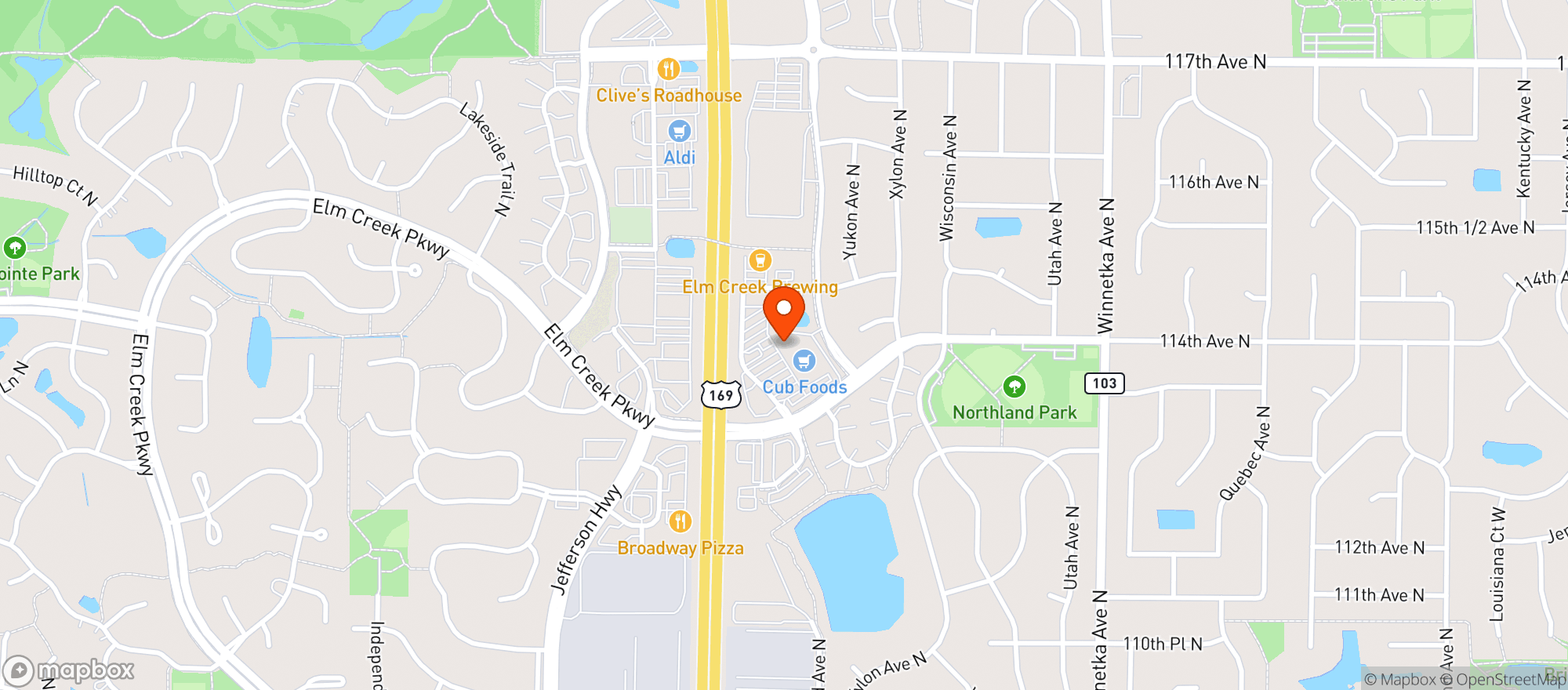 Map showing Cub Foods Liquor #1565
