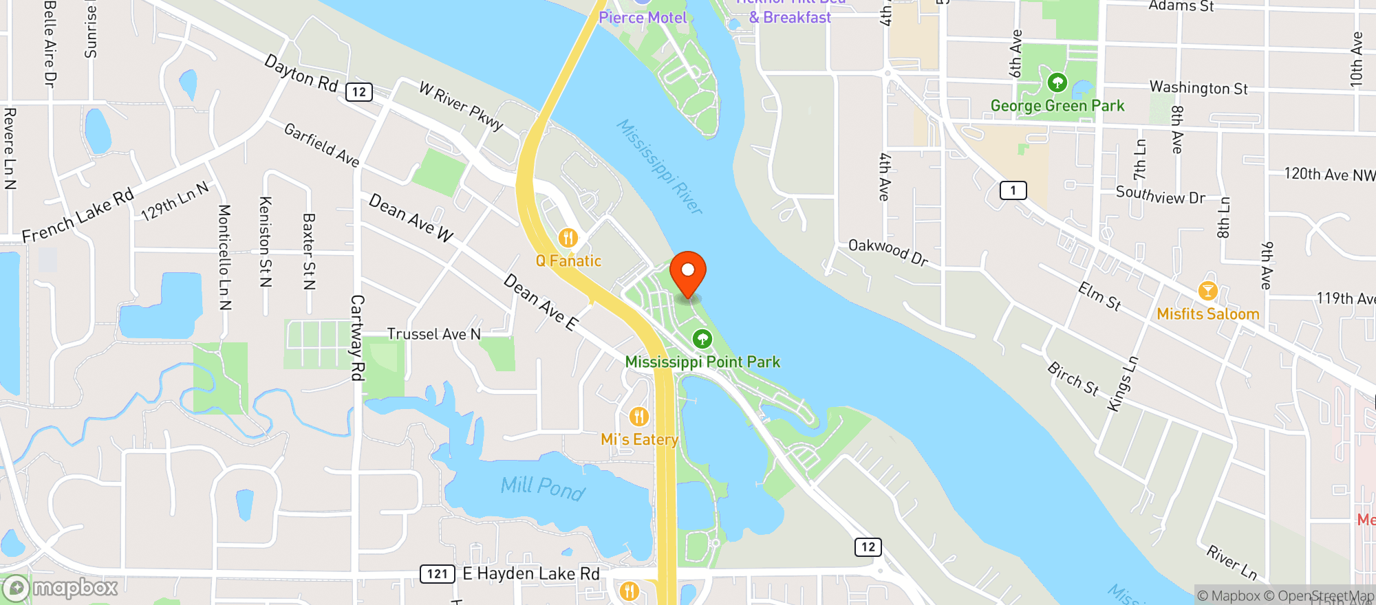 Map showing Char Blu