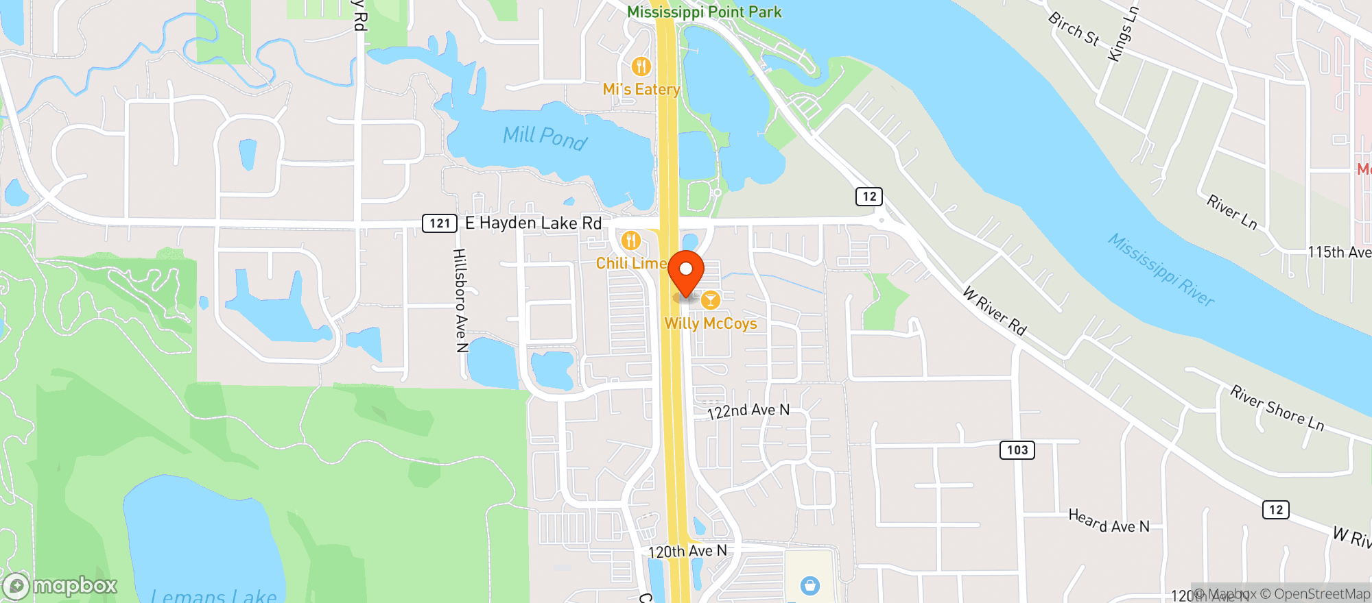 Map showing Willy Mccoys