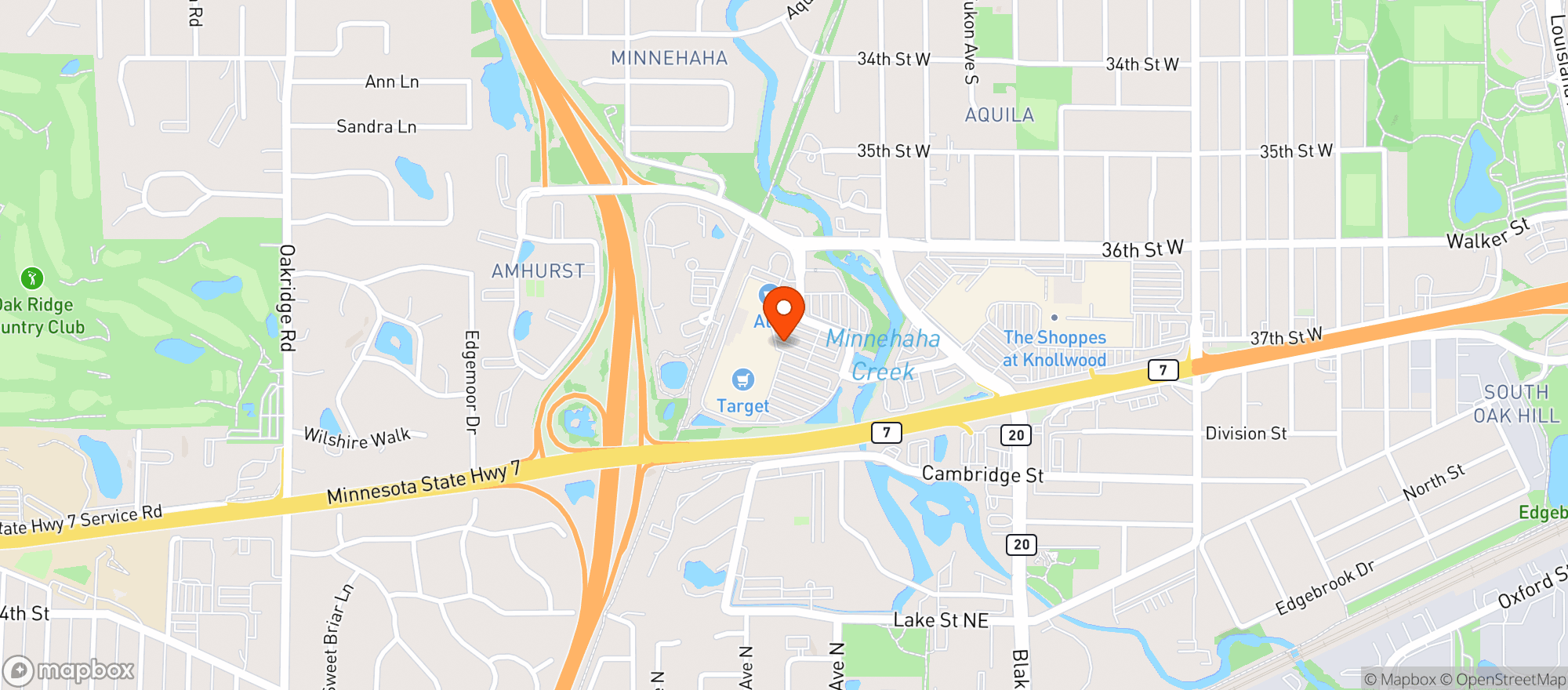 Map showing Target - Knollwood