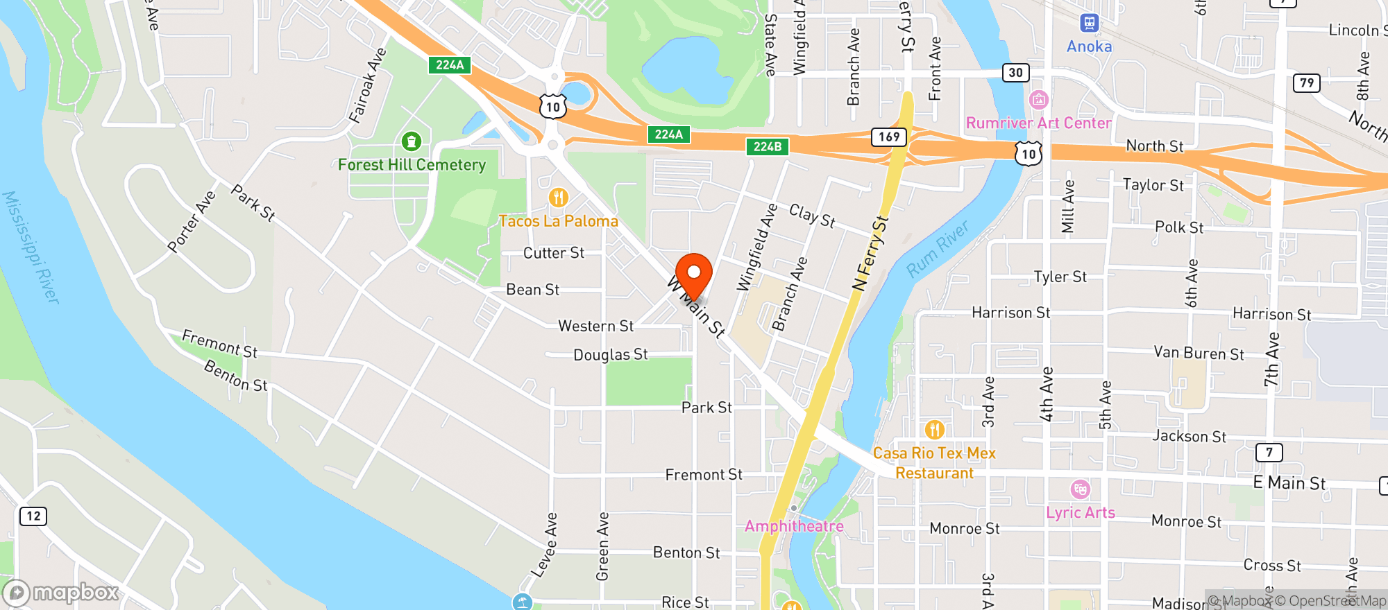 Map showing American Legion