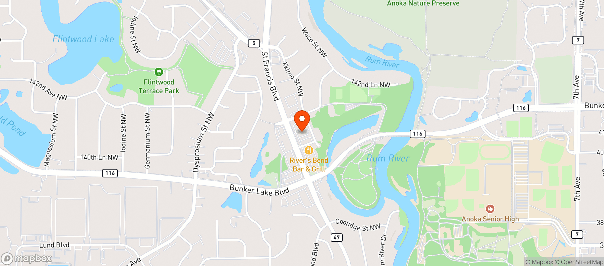 Map showing Top Ten Liquors - Ramsey