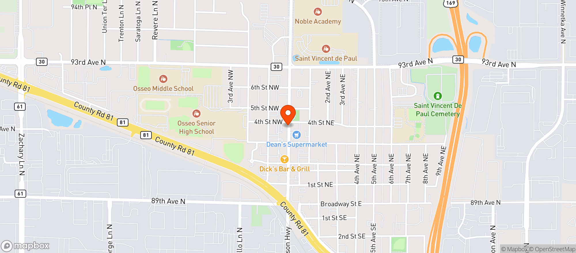 Map showing Duffys Bar And Grill