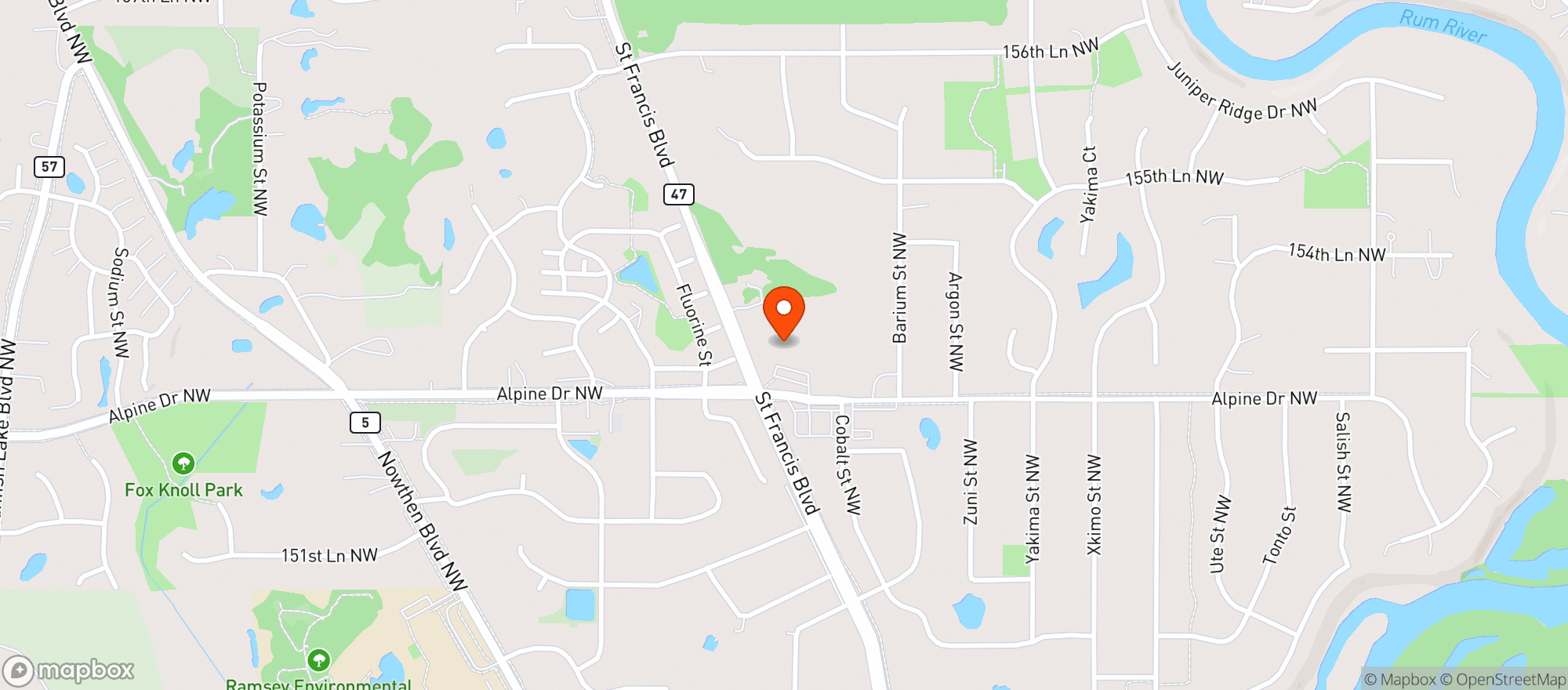 Map showing G WILL LIQUORS
