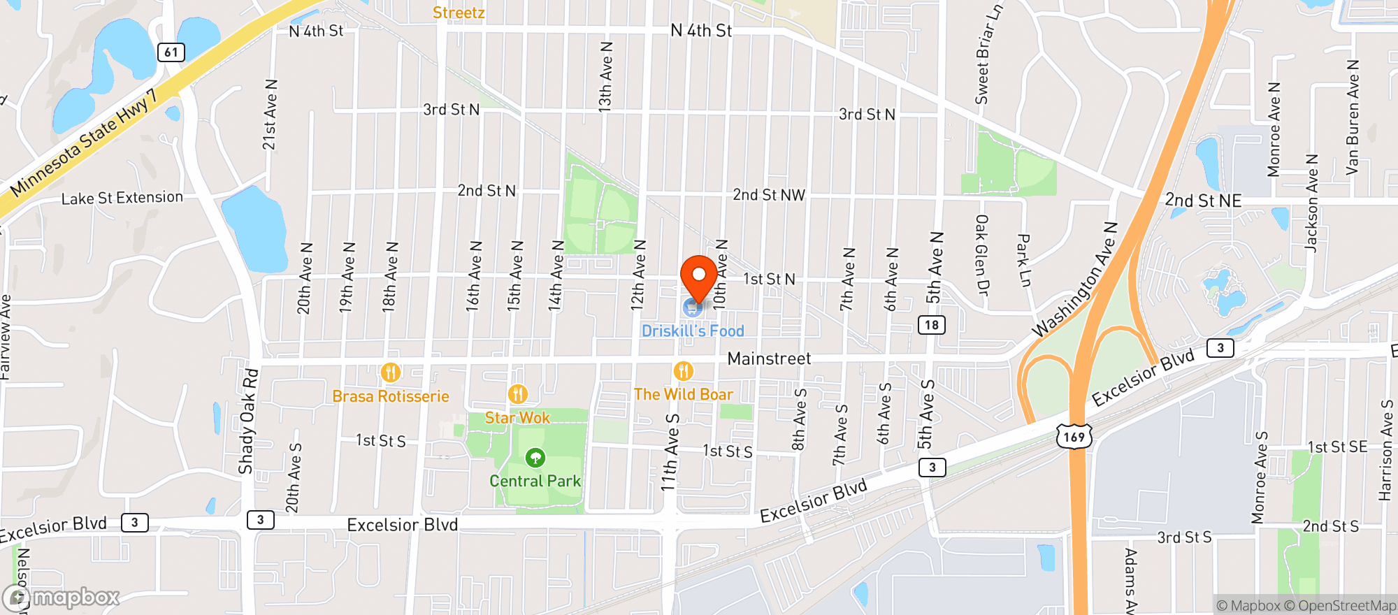 Map showing Driskills Hopkins