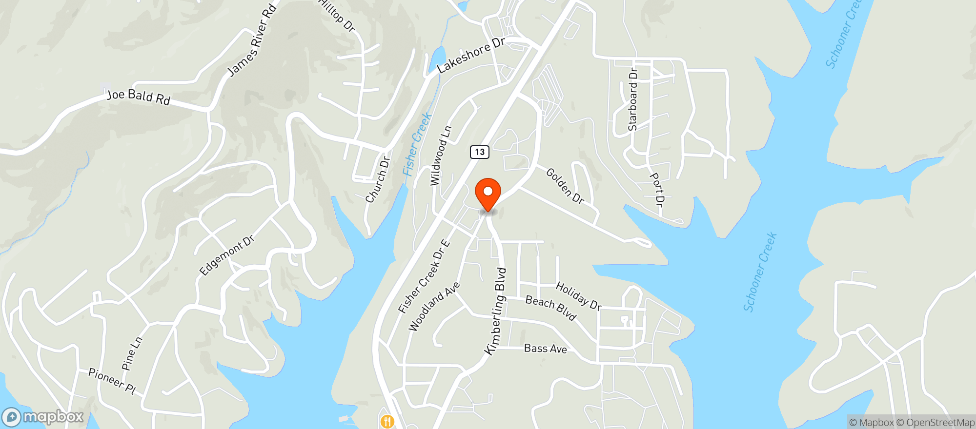 Map showing American Legion # 637