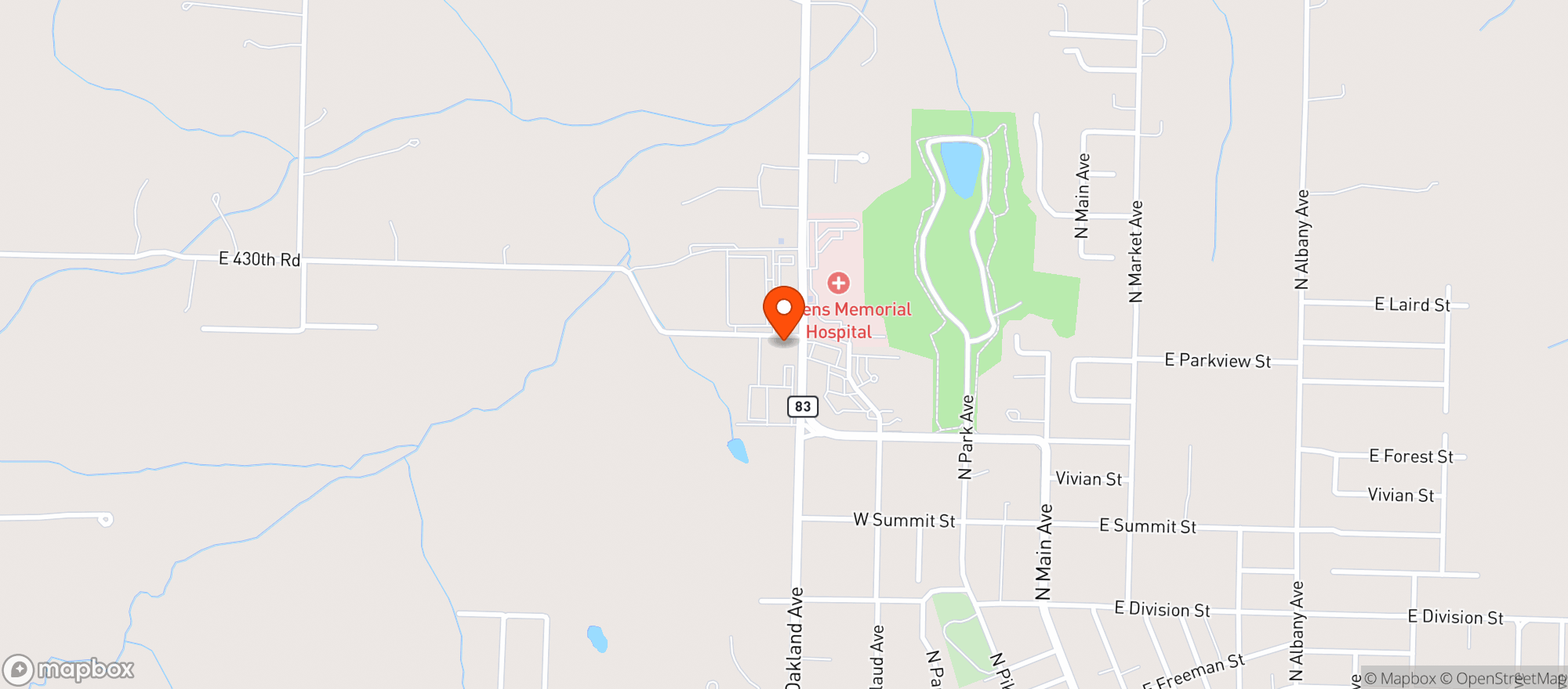 Map showing May's Liquor
