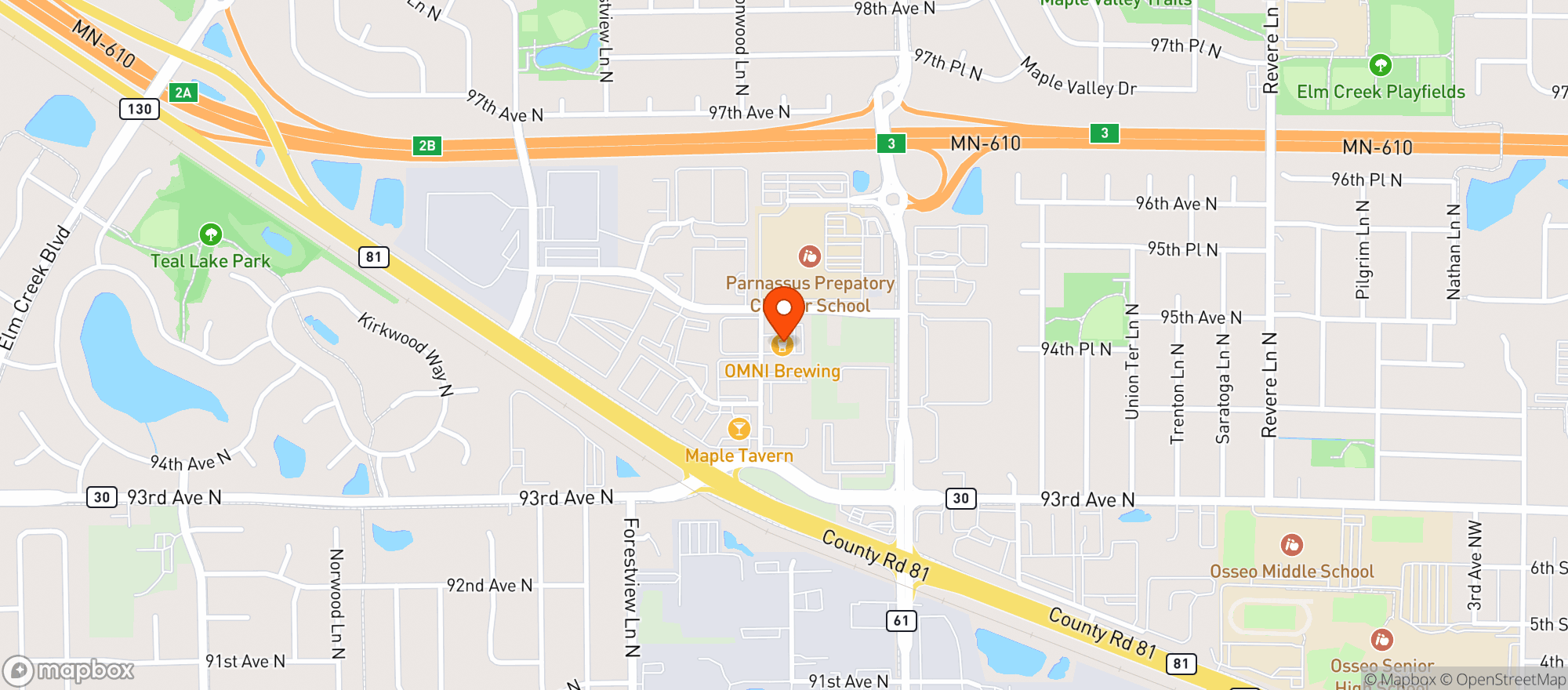 Map showing Omni Brewing