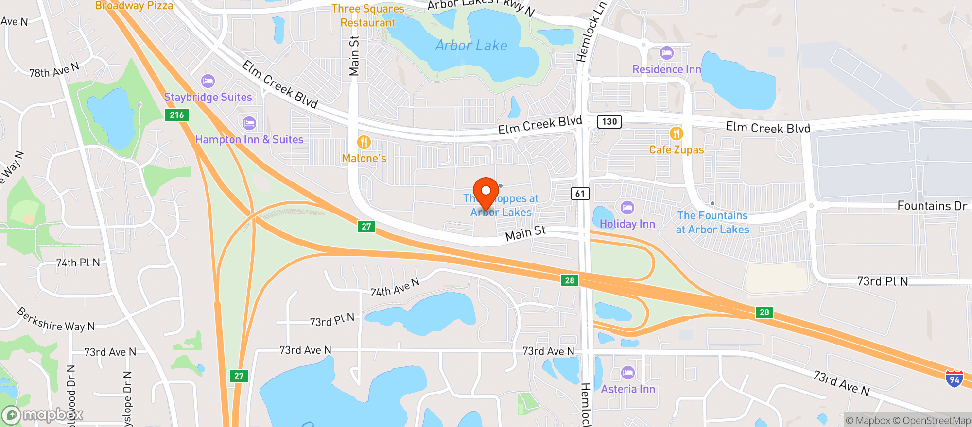 Map showing World Market Maple Grove