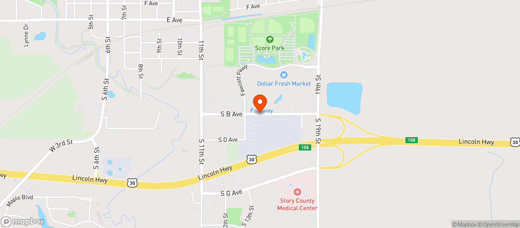 Map showing Fareway