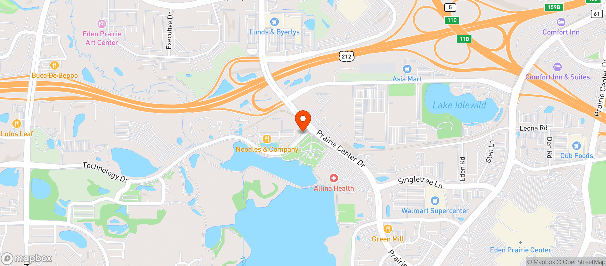 Map showing Brick & Bourbon