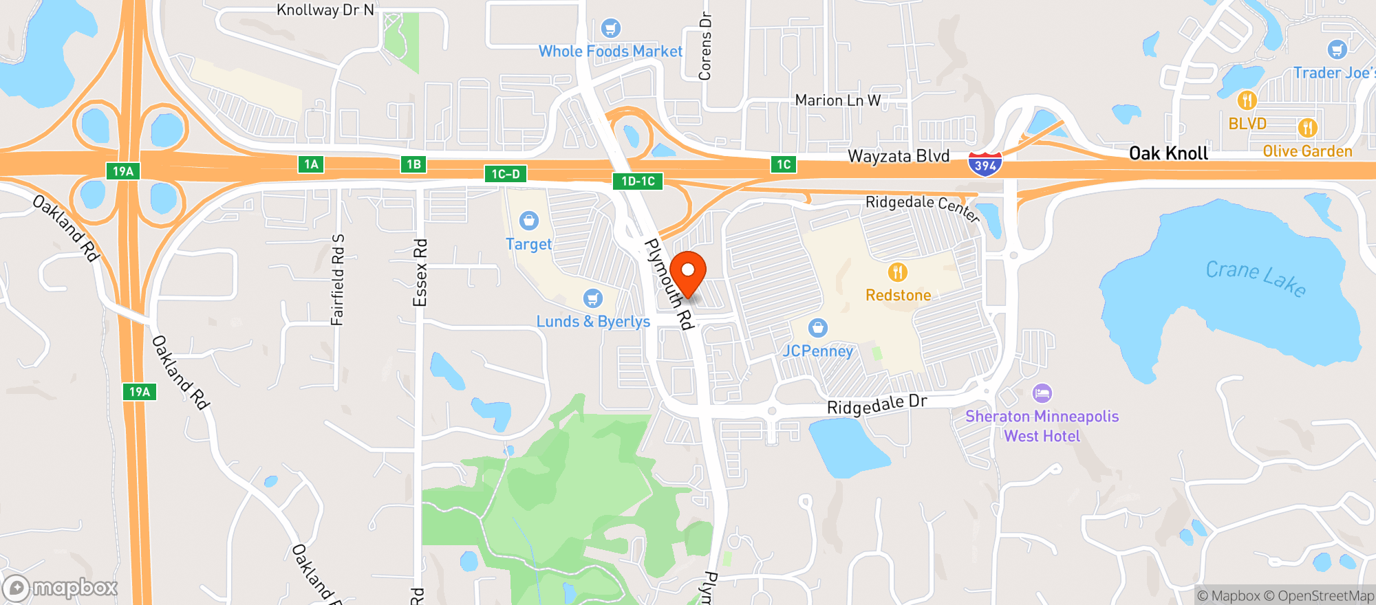 Map showing Top Ten Liquors - Minnetonka