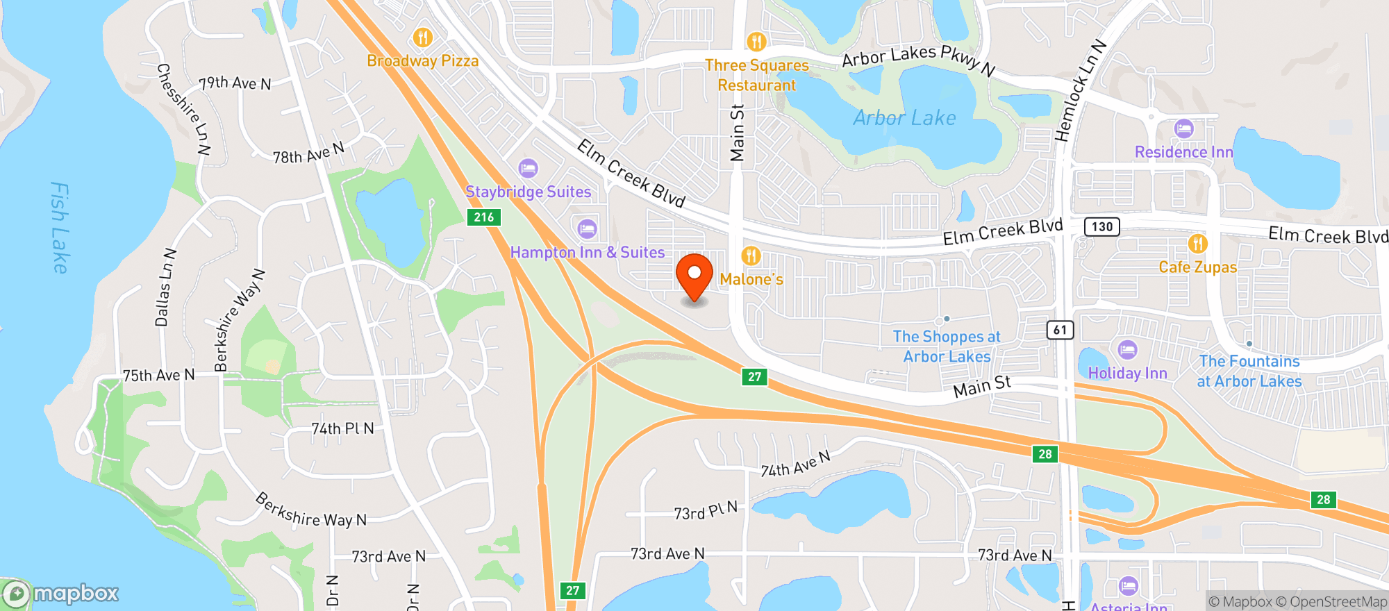 Map showing TOTAL WINE - MAPLE GROVE