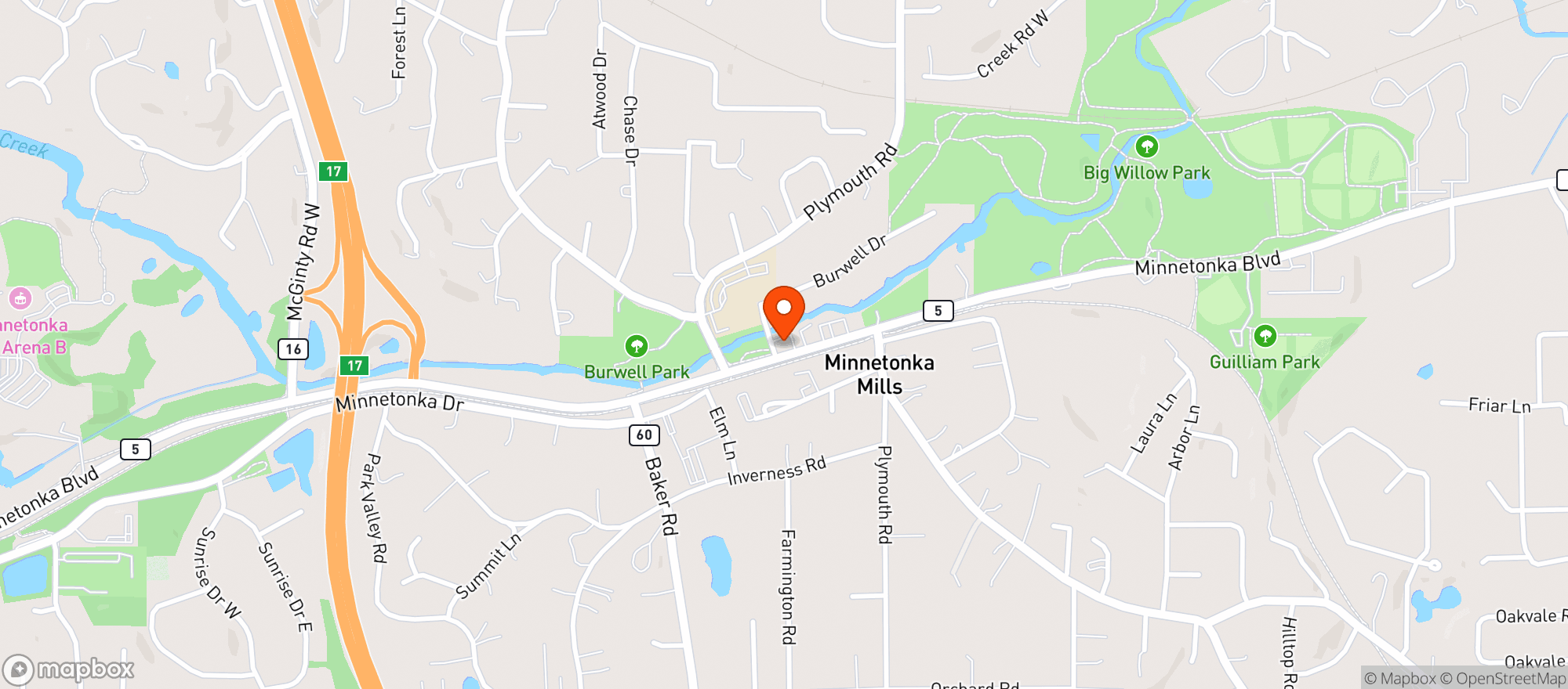 Map showing STATION PIZZERIA