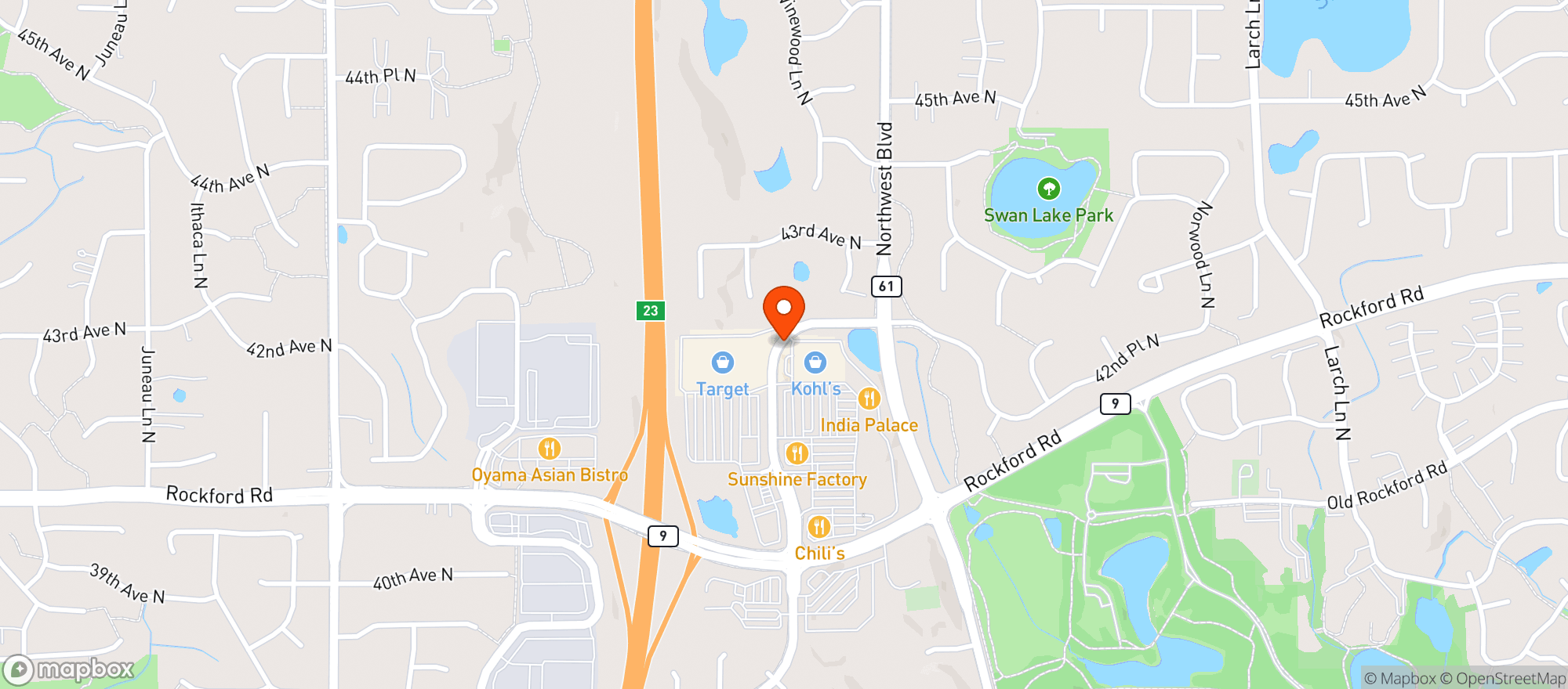 Map showing Top Ten Liquors