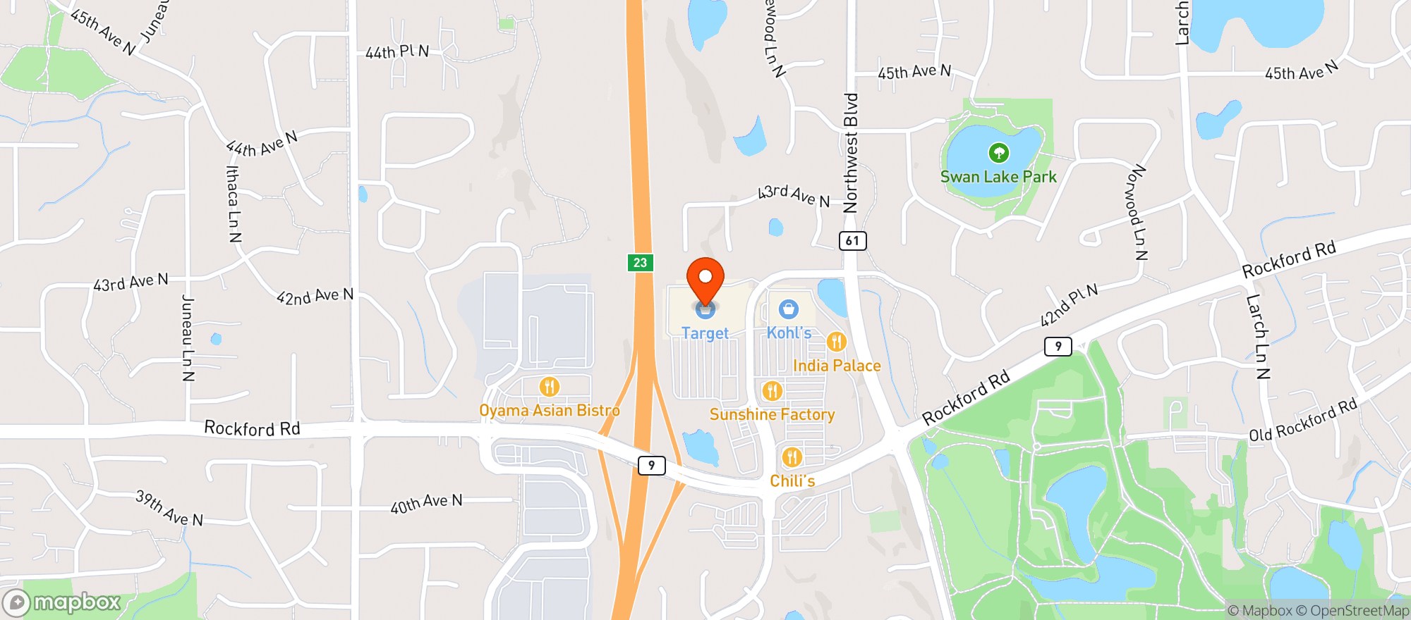 Map showing Target - Plymouth