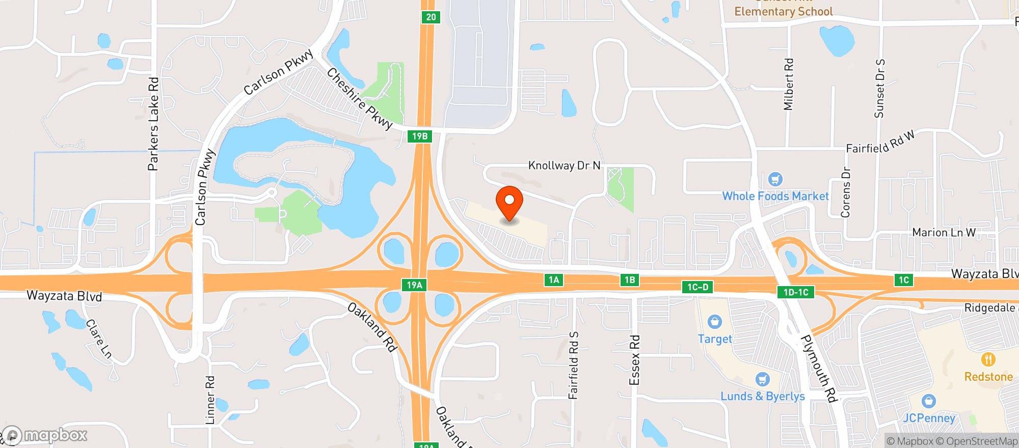 Map showing Total Wine - Minnetonka