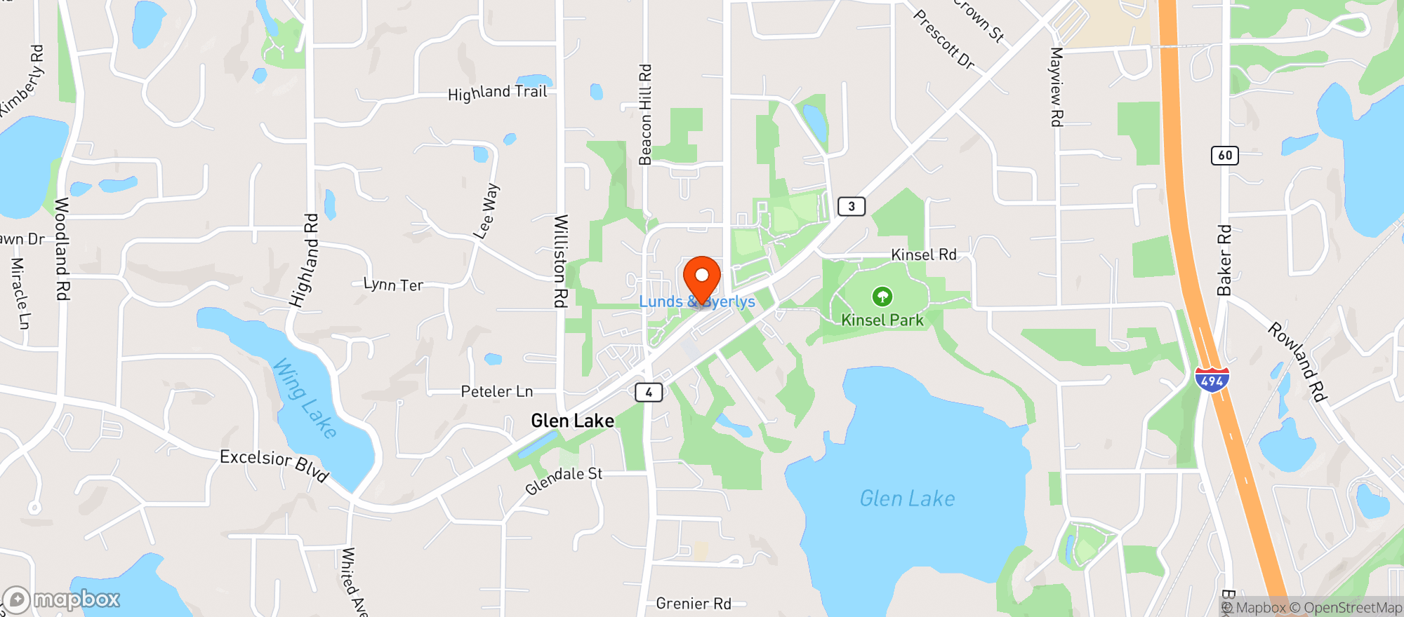 Map showing Glen Lake Wine & Spirits